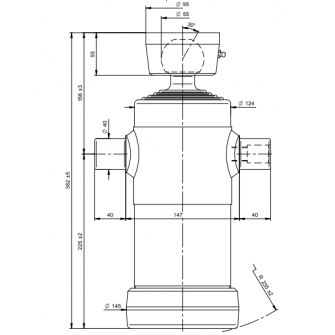 Teleskopski cilinder 4 stopnje 10 ton 830 mm s kroglo 3042S